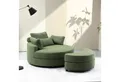 YHL Voyura Ecksofa Sessel YHL Voyura - mit Hocker, Dunkelgrau Leinen, Stauraum
