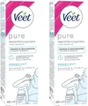 Veet PURE Haarentfernungscreme Bikini Achseln sensible Haut 2 x 100ml mit Spatel