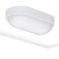 Oktaplex LED Kellerlampe Base 9W 800lm IP65 Neutralweiß 4000K Ovalleuchte Weiß