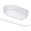 Oktaplex LED Kellerlampe BASE 9W 800Lm IP65 Neutralweiß 4000K Ovalleuchte Kellerleuchte Deckenlampe Weiß