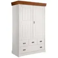 G+K Wäscheschrank Hombre 120 x 190 cm Holz Weiß