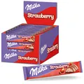 Milka Choco Erdbeer Riegel, 36 x 36,5g, Schokoladenriegel mit Erdbeer-Milchcrèmefüllung und Crispies