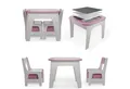 Juskys Kindersitzgruppe Milou, Set mit 2 Stühlen & 1 Tisch, Holz Spieltisch, Stauraum & Wendeplatten