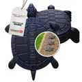 5 Stück Design Gehwegplatten Schildkröte - Deko Trittstein anthrazit -Terrassenplatte Gusseisen für Garten und Wege - Gartenplatten wetterfest und rutschfest, Trittplatten 32x23cm