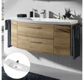 Lomadox Waschtisch CERVIA-66, unterschrank 121cm inkl. Waschbecken in Riviera Eiche : 121/48/50,5 cm