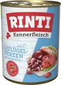 RINTI - Kennerfleisch | Nassfutter mit 70% Fleisch für ausgewachsene Hunde. Getreidefreies Alleinfutter in der Dose ohne Soja, Farb- und Konservierungsstoffe | 12x800g Geflügelherzen