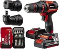 Einhell Akku-Bohrschrauber TE-CD 18/45 3X-Li+22 Power X-Change (18 V, 45 Nm, Winkelaufsatz, Exzenter Aufsatz, 22-tlg. Bitset, 2x2,0 Ah-Akku, Ladegerät + E-Box)