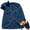 Hoofly Hobby Horse Zubehör Set – Decke & Fliegenhaube in Blau für Hobby Horses ] – Hochwertige Ausstattung im Set - Ideal für Spiel & Training
