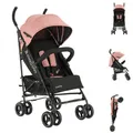 Kikkaboo Kinderwagen Käfer, Stahlrahmen, Korb, abnehmbare Vorderräder, Fußstütze pink