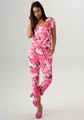 Jumpsuit, mit Gummibund auf Hüfthöhe und seitlichen Taschen, Gr. 34 - N-Gr, weiß-pink-rosa-pflaume N-Gr