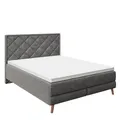 PHOENIX Boxspringbett "AUDREY", BxHxL: 190 x 118 x 210 cm, Holz/Metall/Kunststoff - grau
