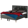 Playboy Boxspringbett  Audrey , grau , Maße (cm): B: 190 H: 118