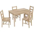 Homcom 5-Tlg., Natur, Holz, 73x75x118 cm, Esszimmer, Bänke, Tisch- & Eckbankgruppen