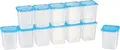MiraHome Gefrierdosen Set 12x0,25L Durchsichtig Blau – Perfekt in der Küche zur Aufbewahrung & Organisation für Lebensmittel – Vorratsdosen mit Deckel Luftdicht – Austrian Quality