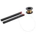 MMOBIEL Molybdenum Schneidedraht Wire Draht Gold 0,08 mm 100m / 329ft geeignet für Entfernen von LCD Front Glas inkl. Handgriffe