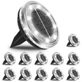 Bowfar 12 Stück Solar Bodenleuchten Aussen, IP65 Wasserdicht Solarlampen 12 LEDs Gartenbeleuchtung Solar Mit Upgrade Solarpanel, Kaltweiß Solarleuchten für Garten, Rasen, Gehweg, Patio, Auffahrt