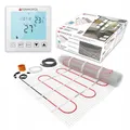 Termofol Set Heizmatte mit Thermostat H1 - Elektrische Fußbodenheizung fur Badezimmer, Wohnzimmer und Küche - Heizfolie mit Heizkraft 150W/m2 - Oberfläche 2,5 m² - Mit digitalem Heizungsthermostat