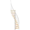 Minka Spindeltreppe Suono Smart 38 - 305,5cm Geschosshöhe Buche Weiß für 140x78cm Deckenöffnung