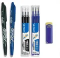 PILOT - FriXion Ball 0.7 2 Stifte 6 Minen Blau Schwarz Radierbarer Tintenroller