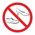 VerbotsAufkleber Schuhe verboten I rund Ø 15 cm I Betreten der Fläche mit Sch...