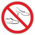 Verbots-Aufkleber Schuhe verboten I rund Ø 15 cm I hin_293