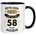 58 Geburtstag Männer Geschenk Tasse | Bitte kein Neid – weil ich mit 58 so gut aussehe | Lustige Geschenk Geburtstagstasse Spruch 58. Geburtstag | 58ter Geburtstag - Witziges Geburtstagsgeschenk Mann