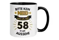 Momentals Tasse Geburtstag Geschenk Mann 58 – „Bitte kein Neid“ – Geburtstagsgeschenk, Gratis Versand · Links-&Rechtshänder · Spülmaschinenfest