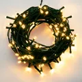 Lichterkette Deko Beleuchtung 200 LED Bernsteinfarben Außen Outdoor Garten Party
