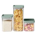Mepal Vorratsdosen mit Deckel 3er-Set - Vorratsbehälter Luftdicht & Stapelbar - Küchenaufbewahrung & Organisation - Spülmaschinenfest - 700 ml, 1100 ml & 2000 ml - Nordic sage