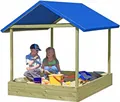 Gartenpirat Sandkasten Sophie Kesseldruckimprägniert 153x153 cm mit Dach blau