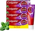 Colgate Zahnpasta Max White Purple Reveal für weißere Zähne Verfärbung 4 x 75ml