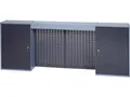94400 Werkzeugschrank H600xB1600xT190mm hammerschlagsilber anthrazit 4 Lochrück