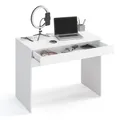 KOMTO Schreibtisch mit 1 Schublade - 100 x 53 x 76 cm Bürotisch Computertisch Klein Arbeitstisch Büro PC-Tisch Kinderschreibtisch mit Stauraum Weiß