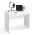 KOMTO Schreibtisch Weiß mit 1 Schublade - 100 x 53 x 76 cm Bürotisch Computertisch Klein Arbeitstisch Büro PC-Tisch Kinderschreibtisch mit Stauraum