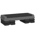 Fitness-Stepper, 10,5/15,5/20,5cm Höhenverstellbare Steppbrett für Zuhause, Grau