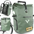 Valkental® ValkPro 3in1 Fahrradtasche, Rucksack & Umhängetasche- 23L - grün