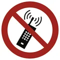 Schild Mobilfunk verboten gemäß ASR A1.3 / DIN 7010 Alu 20 cm Ø (Handyverbot, Handy, Verbotsschild) praxisbewährt, wetterfest