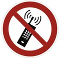 König Werbeanlagen Hinweisschild Eingeschaltete Mobiltelefone verboten, Symbolschild, ISO 7010