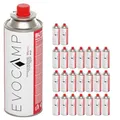 EVOCAMP 24x Stück Butan Gaskartuschen 227g Typ MSF-1a Bajonett Ventil ideal für Campingkocher, Gasheizung, Unkrautbrenner, Camping Gas Butangas Kartusche, Universaldruckgasdose für Camping und BBQ