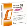Vitamin B12 1.000 μg Lichtenstein Ampullen 5 Stück – bei Vitamin-B12-Mangel, Cyanocobalamin Injektionslösung, unterstützt Blutbildung, Nervengesundheit, Immunsystem