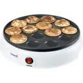 Bestron Poffertjes Maker im Retro Design, Mini Pfannkuchen Automat, mit Antihaftbeschichtung, Sweet Dreams, 800 W, Weiß - Weiß