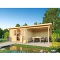 Fjordholz Pultdach Gartenhaus Modell Ezra 4J 28mm Farblos Imprägniert