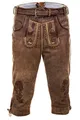 Edelnice Trachtenmode Bayerische Traditionelle Kniebund Lederhose Thomas mit passenden Trachtengürtel Gr. 44-68 (60)