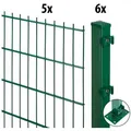 GARDEN 'N' MORE Doppelstabmattenzaun Excellent, (11-St), 5 Elemente für 10 m, LxH: 200 x 103 cm, mit 6 Pfosten grün