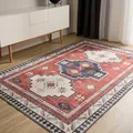 benuta Basic Waschbarer Teppich George - Multicolor/Blau 60x120 cm - Kunstfaser - Rechteckig & im Style: Vintage, Elegant, Retro - Pflegeleicht für Wohnzimmer Schlafzimmer