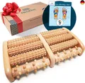TheraFlow Fußmassageroller Holz - Plantarfasziitis Fußmassagegerät für Aku