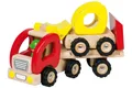 goki 55963 Tieflader mit Radlader 34x8,5x12 cm Holz ab 2 Jahre