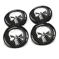 4er Set Nabendeckel 60mm Universal Felgendeckel Auto Felgen DM006 Skull Carbon