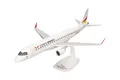 Herpa Snap-Fit Modellflugzeug German Airways Embraer E190, Miniatur im Maßstab 1:100, Sammlerstück, Modell mit Standfuß, Kunststoff, Weiß