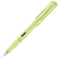 Lamy safari springgreen Füller - Füllhalter mit ergonomischem Griff & polierter Stahlfeder in Strichbreite EF – robuster ASA-Kunststoff - inkl. Tintenpatrone T 10 blau - Rechtshänder